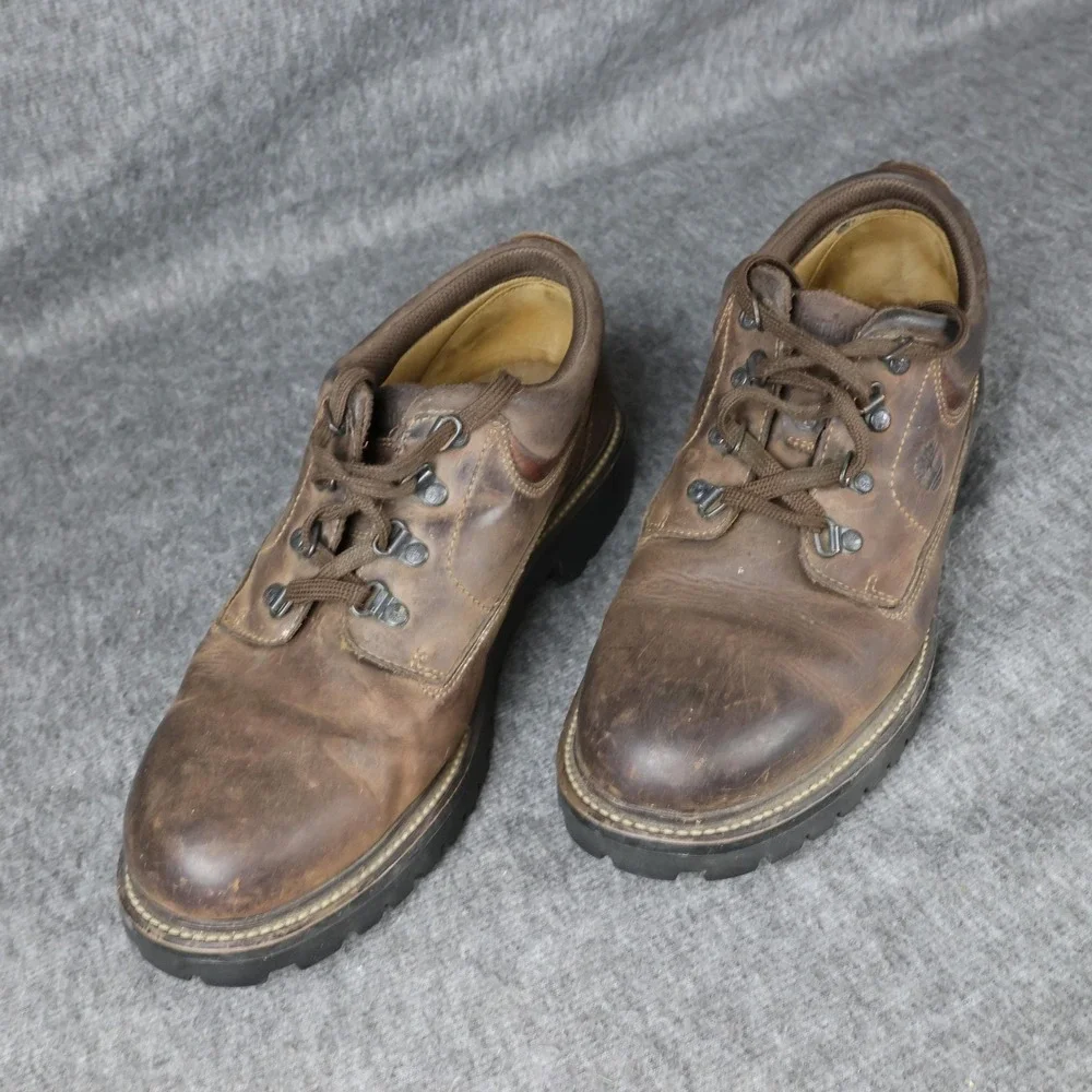 Timberland 80064 Shoes Mens Size 12 Brown Leather Work Casual Sneakers